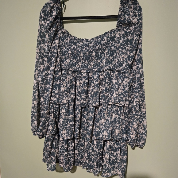 Altard State Floral Green Mini Tiered Dress Size Xl - Picture 4 of 4